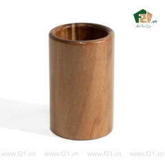 Ống đựng đũa tròn gỗ tự nhiên thiết kế đơn gian