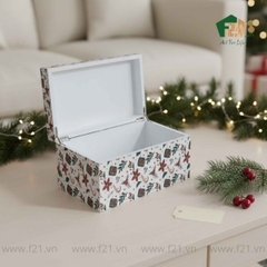 Hộp đựng chữ nhật sơn mài họa tiết giáng sinh