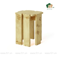 Bàn phụ gỗ burl dạng khối có khe rãnh