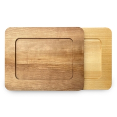 Đĩa Gỗ Tự Nhiên Hình Chữ Nhật Vành Rộng