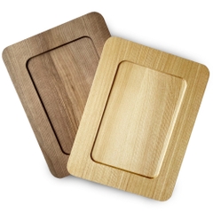 Đĩa Gỗ Tự Nhiên Hình Chữ Nhật Vành Rộng