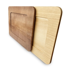 Đĩa Gỗ Tự Nhiên Hình Chữ Nhật Vành Rộng