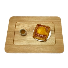 Đĩa Gỗ Tự Nhiên Hình Chữ Nhật Vành Rộng