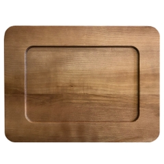 Đĩa Gỗ Tự Nhiên Hình Chữ Nhật Vành Rộng