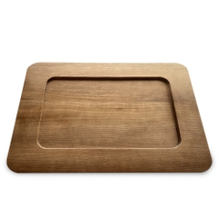 Đĩa Gỗ Tự Nhiên Hình Chữ Nhật Vành Rộng