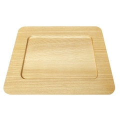 Đĩa Gỗ Tự Nhiên Hình Chữ Nhật Vành Rộng