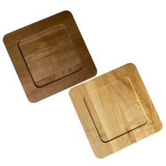 Đĩa Gỗ Tự Nhiên Hình Vuông Vành Rộng