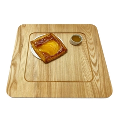 Đĩa Gỗ Tự Nhiên Hình Vuông Vành Rộng