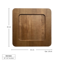 Đĩa Gỗ Tự Nhiên Hình Vuông Vành Rộng