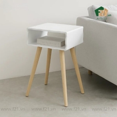 Bàn góc chữ nhật sơn mài viền lượn sóng