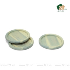 Bộ lót ly gỗ viền nổi bo tròn