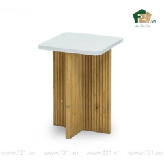 Bàn phụ chân gỗ cao su kẻ sọc nổi