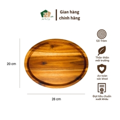 Dĩa oval gỗ tràm