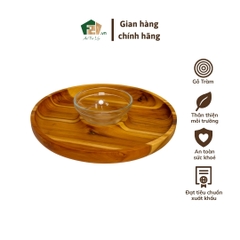 Khay tròn gỗ tràm