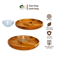 Khay tròn gỗ tràm