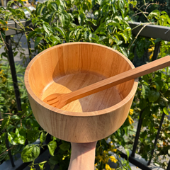 Tô tròn thành đứng gỗ tự nhiên vân sóng độc bản