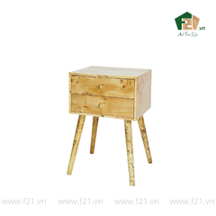 Bàn chữ nhật decor bốn chân vân burl độc đáo
