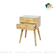 Bàn chữ nhật decor bốn chân vân burl độc đáo