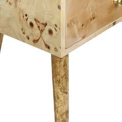 Bàn chữ nhật decor bốn chân vân burl độc đáo