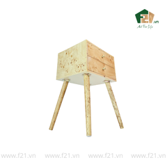 Bàn chữ nhật decor bốn chân vân burl độc đáo