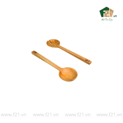 Bộ 2 muỗng nĩa gỗ tự nhiên size đại