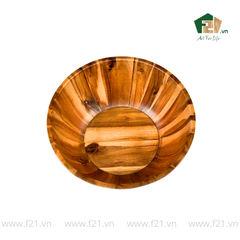 Tô tròn thành vát gỗ tự nhiên vân sóng độc bản