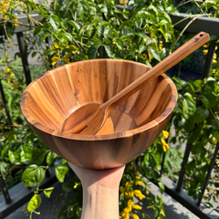 Tô tròn thành vát gỗ tự nhiên vân sóng độc bản