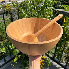 Tô tròn thành vát gỗ tự nhiên vân sóng độc bản