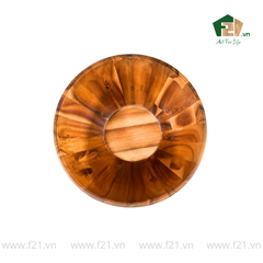 Tô tròn thành bầu gỗ tự nhiên vân sóng độc bản