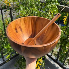 Tô tròn thành bầu gỗ tự nhiên vân sóng độc bản