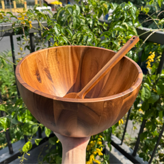 Tô tròn thành bầu gỗ tự nhiên vân sóng độc bản