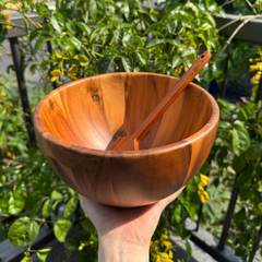 Tô tròn thành bầu gỗ tự nhiên vân sóng độc bản