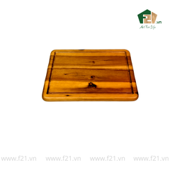 Thớt chữ nhật gỗ tự nhiên bo góc tròn có viền rãnh