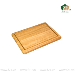 Thớt chữ nhật gỗ tự nhiên bo góc tròn có viền rãnh