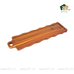Thớt chữ nhật gỗ tự nhiên viền lượn sóng phong cách Châu Âu