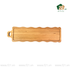 Thớt chữ nhật gỗ tự nhiên viền lượn sóng phong cách Châu Âu