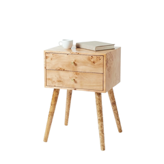 Bàn chữ nhật decor bốn chân vân burl độc đáo