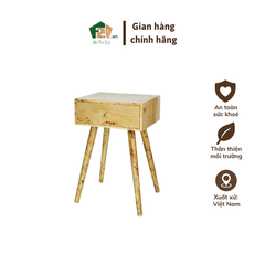 Bàn chữ nhật decor bốn chân vân burl độc đáo