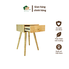 Bàn chữ nhật decor bốn chân vân burl độc đáo