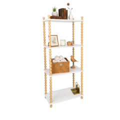 Kệ chữ nhật 4 tầng gỗ với trụ chuỗi oval đẹp mắt