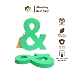Chữ cái "&" sơn mài xanh lá