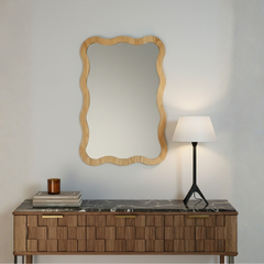 Gương treo gỗ lượn sóng thiết kế cách điệu tinh tế
