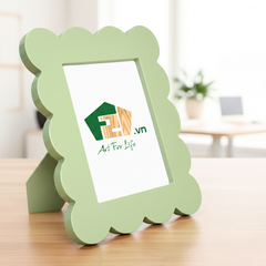 Khung hình chữ nhật gỗ viền lượn sóng mềm mại