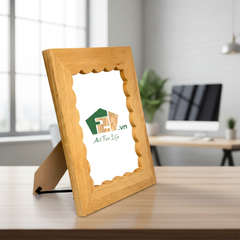 Khung hình chữ nhật gỗ viền lượn sóng mềm mại