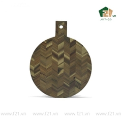 Thớt tròn gỗ tự nhiên họa tiết vân xương cá