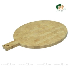 Thớt tròn gỗ tự nhiên vân xương cá có tay cầm