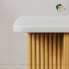 Bàn phụ chân gỗ cao su kẻ sọc nổi