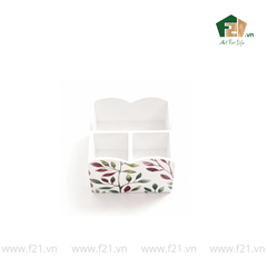 Bộ văn phòng phẩm gỗ sơn mài lá nguyệt quế cách điệu