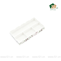 Bộ văn phòng phẩm gỗ sơn mài lá nguyệt quế cách điệu