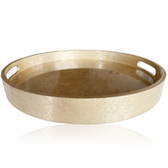 Khay Tròn Dán Bạc Vụn